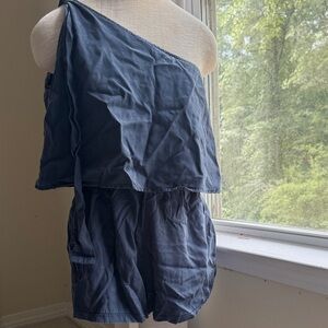 Romper one shoulder tie